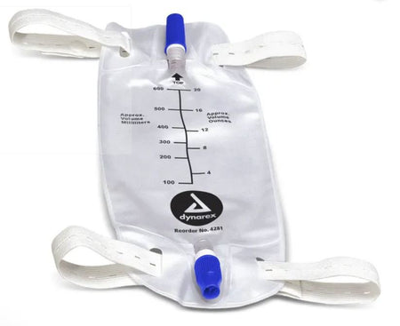 Dynarex 4281 Urinary Leg Bag, 500 mL, 600 mL