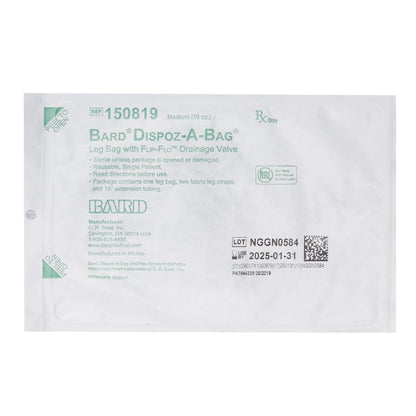 Bard® Dispoz-a-Bag® Urinary Leg Bag, Flip-Flo™ Valve, 19 oz