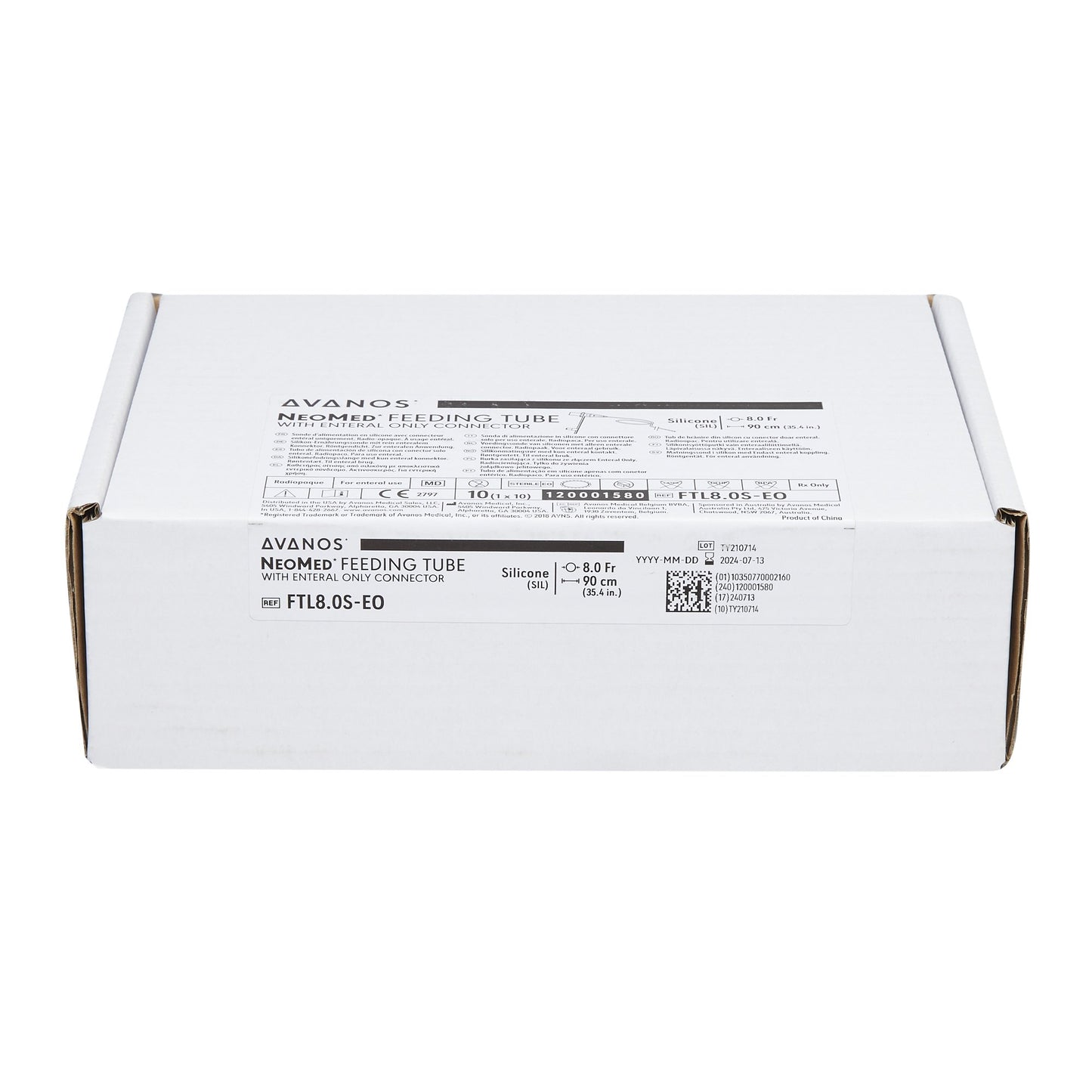 Nasogastric Feeding Tube NeoMed® 8 Fr. 90 cm Tube Silicone Sterile