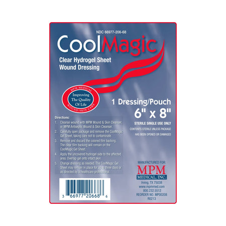 MPM Medical MP00208 CoolMagic Hydrogel Dressing, 6 x 8 Inch