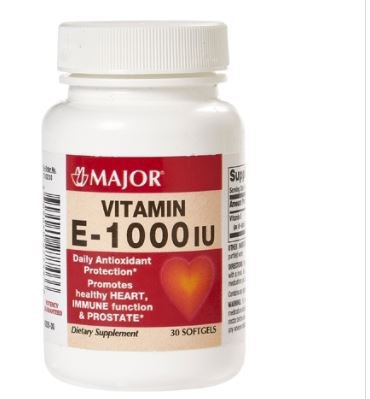 Major Pharmaceuticals 904027760 Vitamin Supplement Major E 1,000 IU Strength Capsule 100 per Bottle