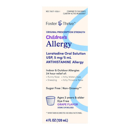 Foster & Thrive™ Children's Allergy Loratadine Oral Solution, Grape Flavor