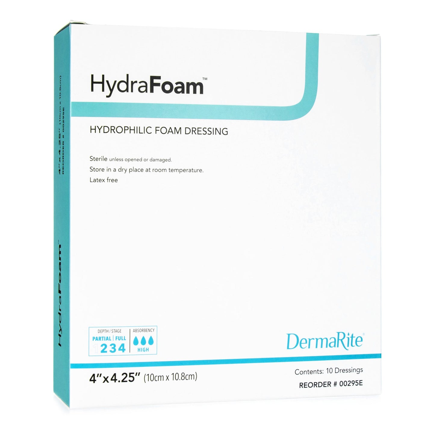 HydraFoam™ Nonadhesive Foam Dressing, 4 x 4¼ Inch