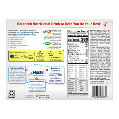 Boost® Plus Vanilla Balanced Nutritional Drink, 8 oz. Bottle