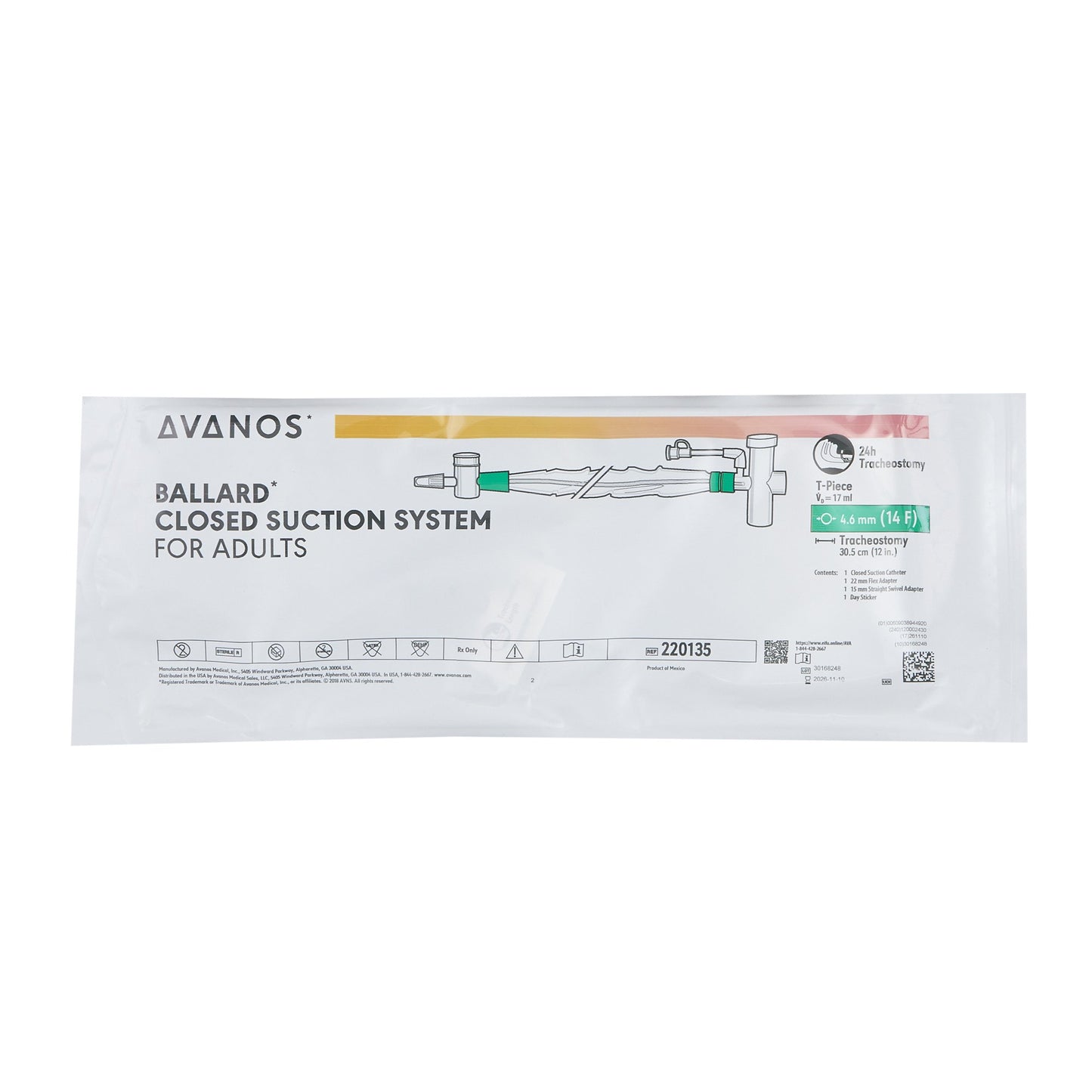 Kimvent® Closed Suction Catheter, Tracheostomy Type, 12 Inch Length