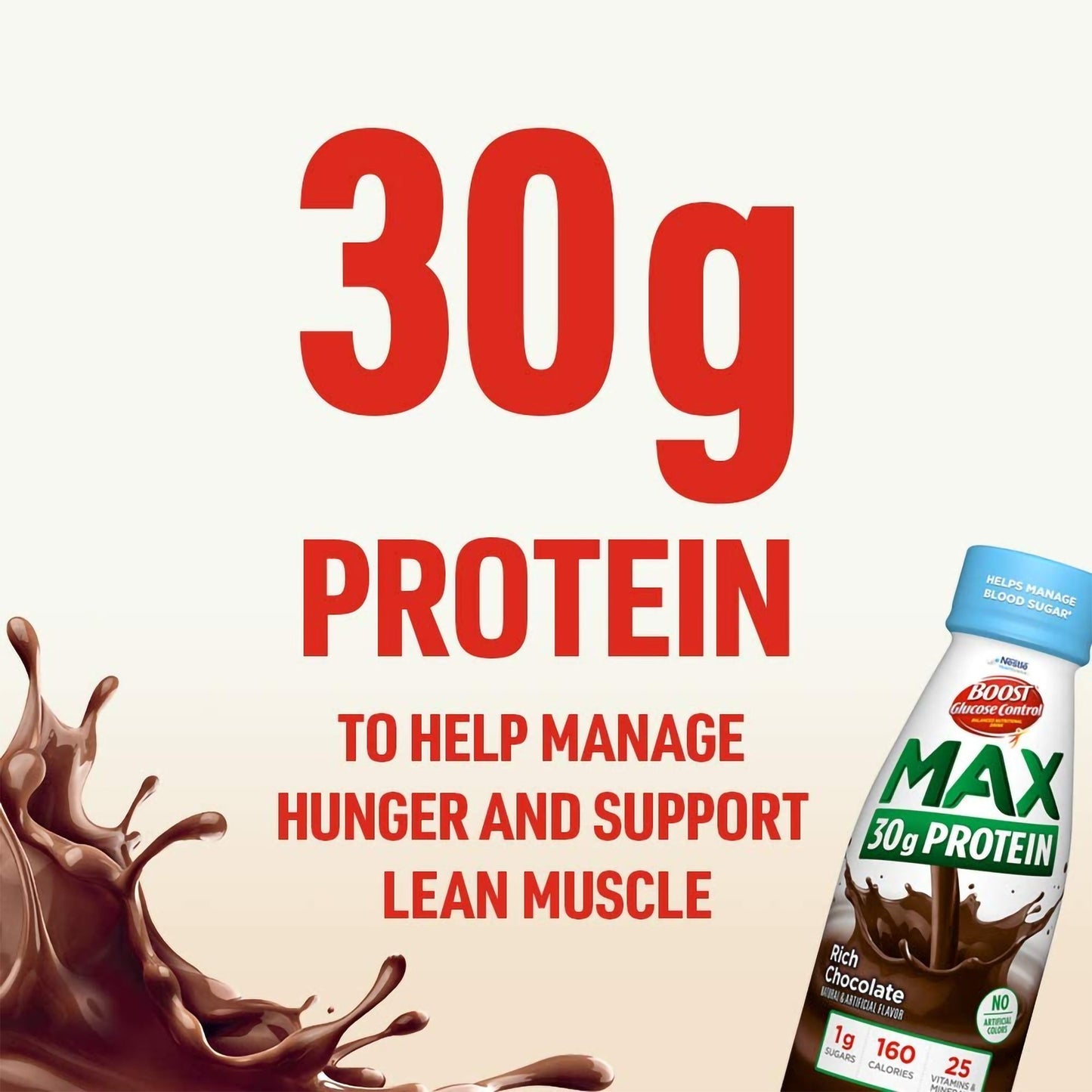 Boost® Glucose Control Max Chocolate Balanced Nutritional Drink, 11-ounce bottle