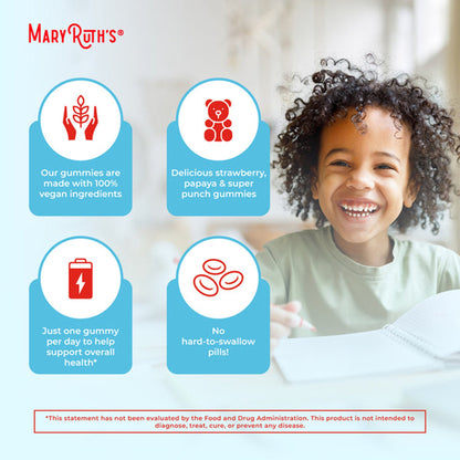 Mary Ruth's® Kids Multivitamin with Zinc and Iodine Gummies, Fruit Flavors