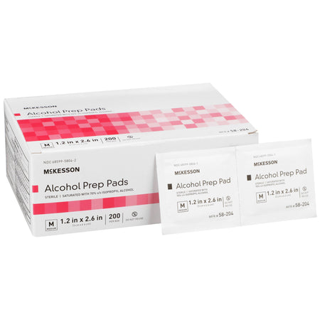 McKesson Alcohol Prep Pad, Isopropyl Alcohol, 70%, Medium by McKesson Brand product image