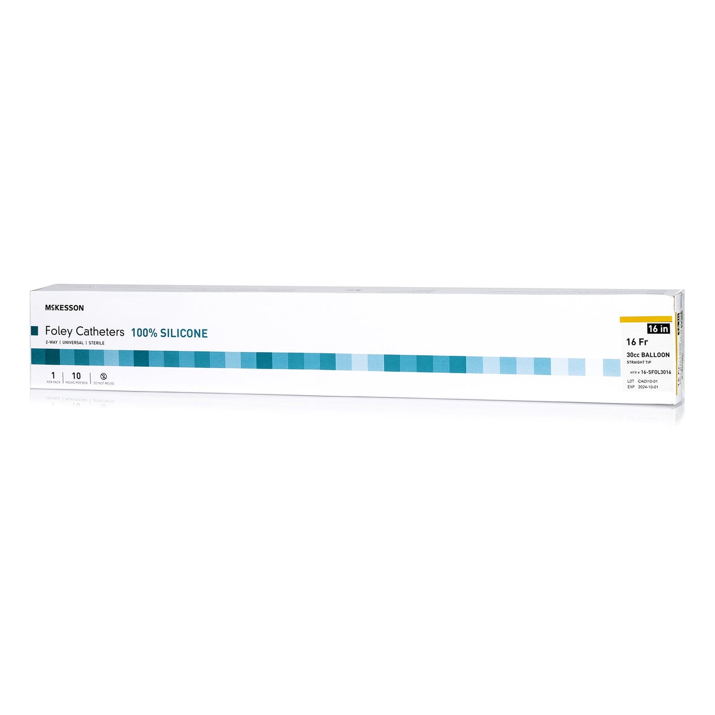 McKesson Silicone Foley Catheter, Standard Tip, 16 Fr.