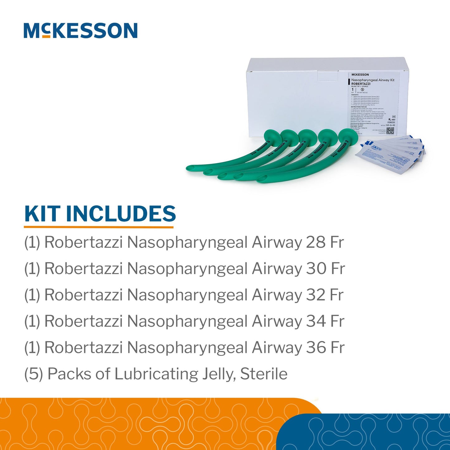 Nasopharyngeal Airway Set 28 Fr., 30 Fr., 32 Fr. 34 Fr., 36 Fr. Trumpet Style (Robertazzi) Silicone