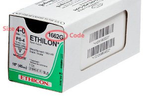 Ethicon 1662G Ethilon Nylon Nonabsorbable Suture with Needle, Reverse Cutting Monofilament