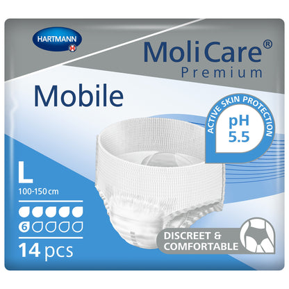 MoliCare® Premium Mobile 6 Drop Absorbency Incontinence Underwear, Large