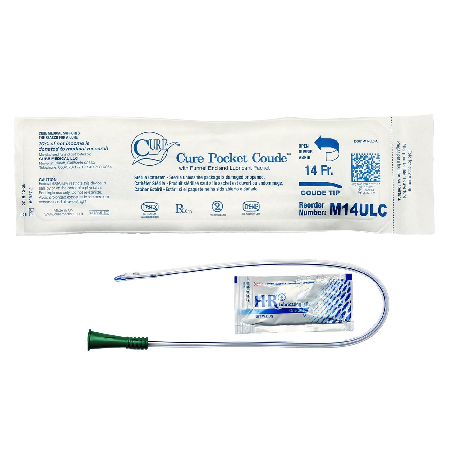 Cure Pocket Cath® Urethral Catheter, 14 Fr.