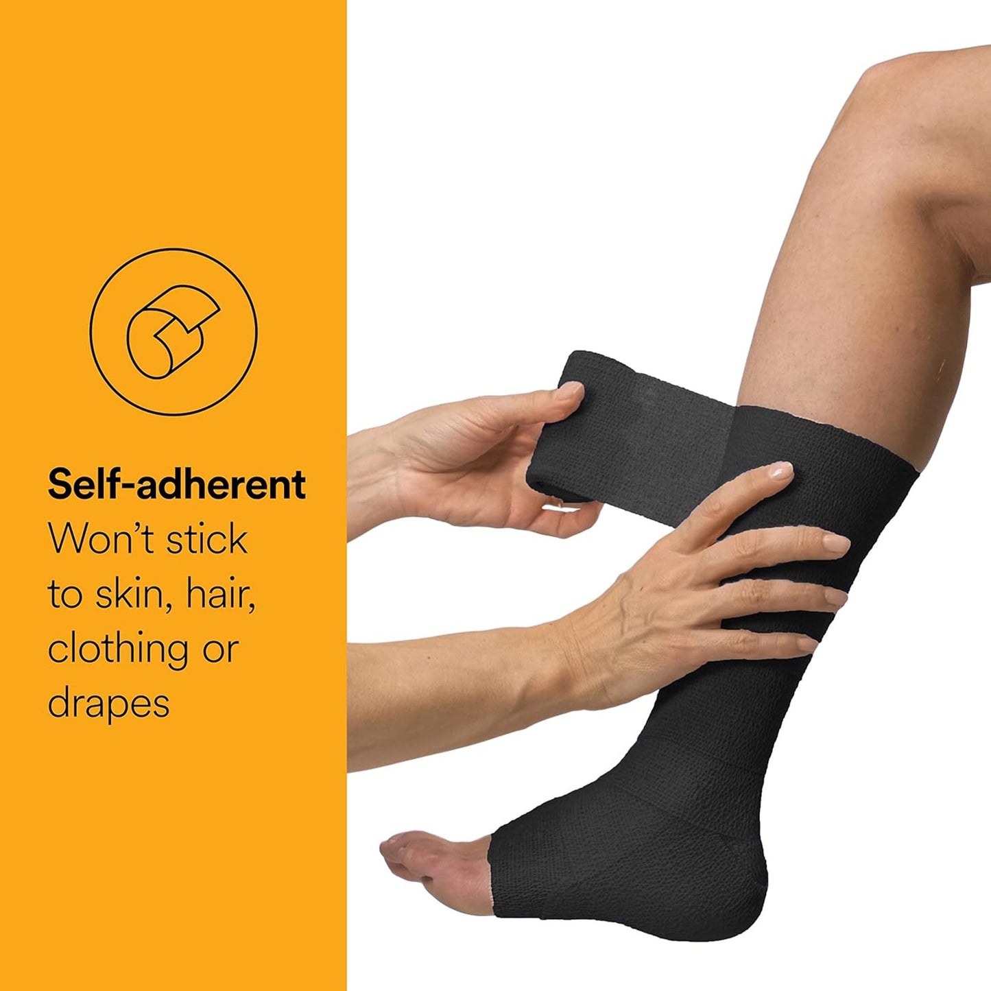 3M™ Cohesive Bandage LF 2 Inch X 5 Yard Self-adherent Closure Black NonSterile Low Compression