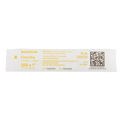 McKesson Hypodermic Needle, 20 Gauge, 1 Inch