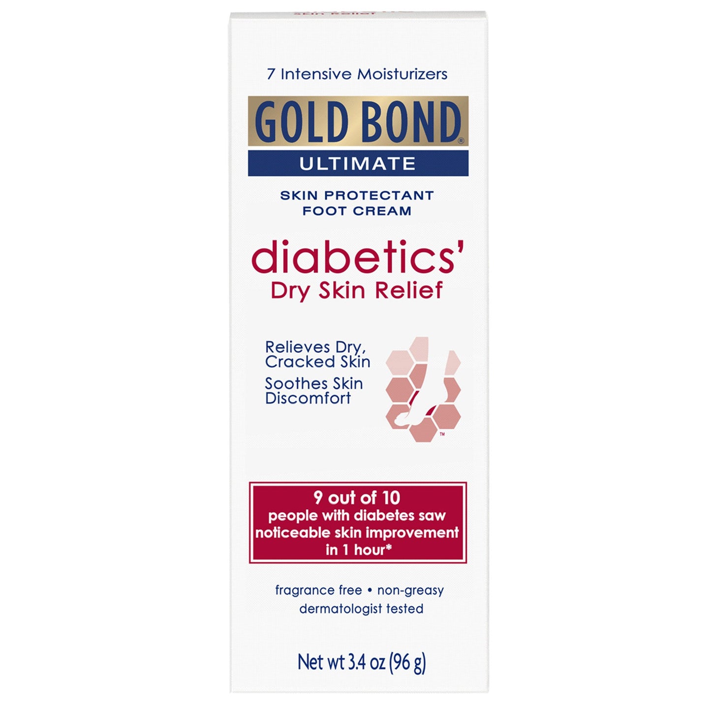 Foot Moisturizer Gold Bond® Ultimate Diabetics' 3.4 oz. Tube Unscented Cream