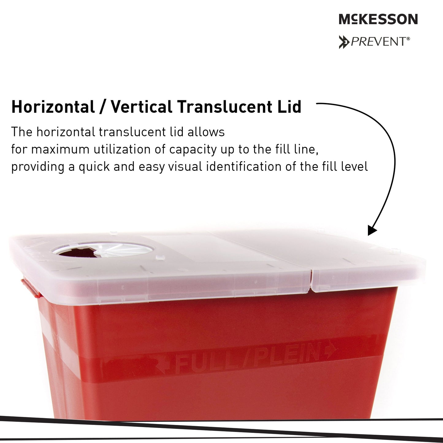 McKesson Prevent® Sharps Container, 8 Gallon, 13.75 x 13.75 x 14 Inch