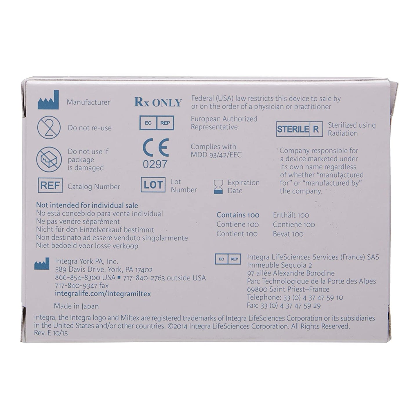 Miltex® Carbon Steel Surgical Blade, Size 15