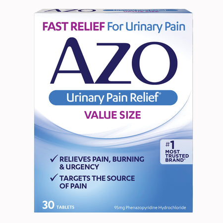 i-Health Inc 1268927 Urinary Pain Relief AZO 95 mg Strength Penazopyridine Hcl Tablet 30 per Box