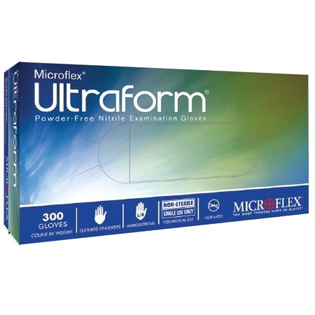 Microflex UF-524-M Ultraform Nitrile Exam Glove, Medium, Blue