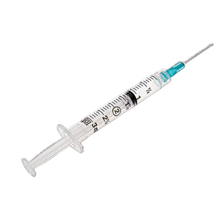 BD 309571 PrecisionGlide 3 mL Syringe with Hypodermic Needle, 23 Gauge
