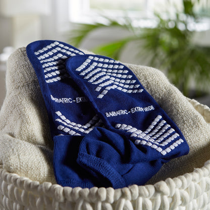 McKesson Single Tread Slipper Socks, Bariatric / X-Wide, Blue