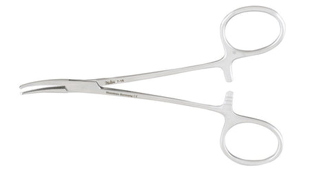 Mosquito Forceps Miltex® Halsted 5 Inch Length OR / Surgical Grade German Stainless Steel NonSterile Locking Finger Ring Handle Curved Serrated Tips with 1 X 2 Teeth