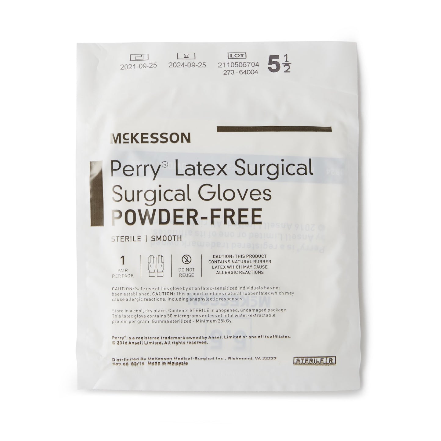 McKesson Perry® Performance Plus Surgical Glove, Size 5.5, Cream