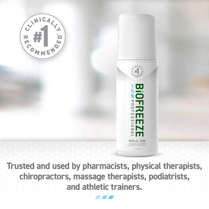 Biofreeze Professional 5% Menthol Topical Pain Relief Gel, 3-ounce roll-on