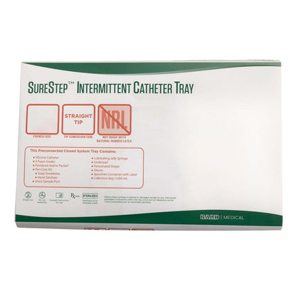 Intermittent Catheter Tray Surestep™ Straight Tip 16 Fr Silicone