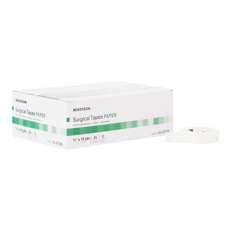 McKesson 16-47305 Paper Medical Tape, 1/2 Inch x 10 Yard, White