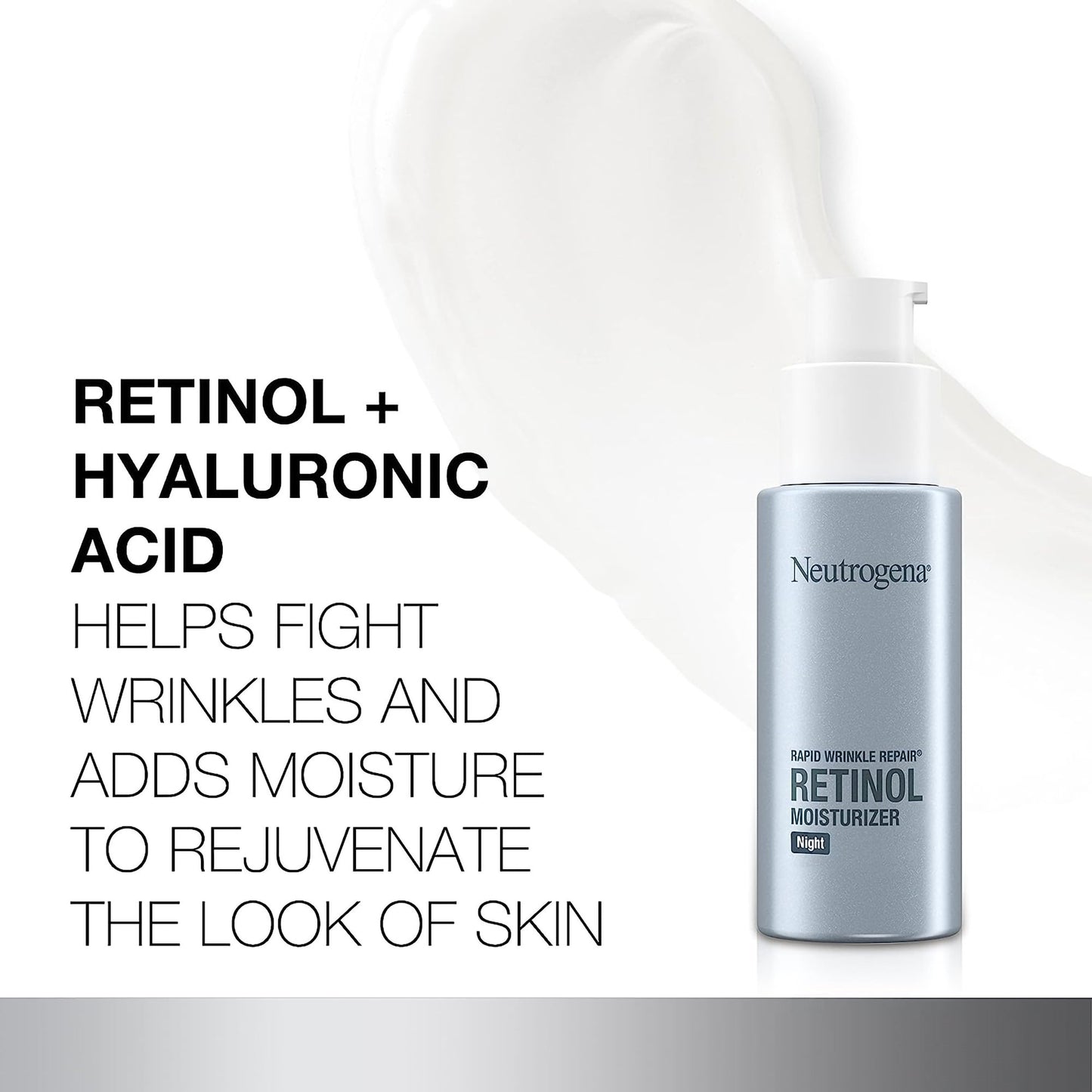 Facial Moisturizer Neutrogena® Rapid Wrinkle Repair® Night 1 oz. Pump Bottle Unscented Lotion