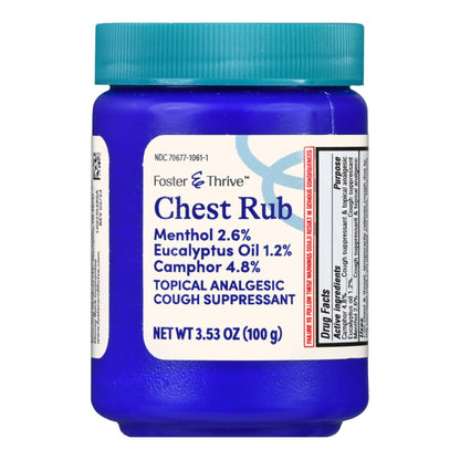 Foster & Thrive™ Chest Rub Menthol 2.6% Eucalyptus Oil 1.2% Camphor 4.8%