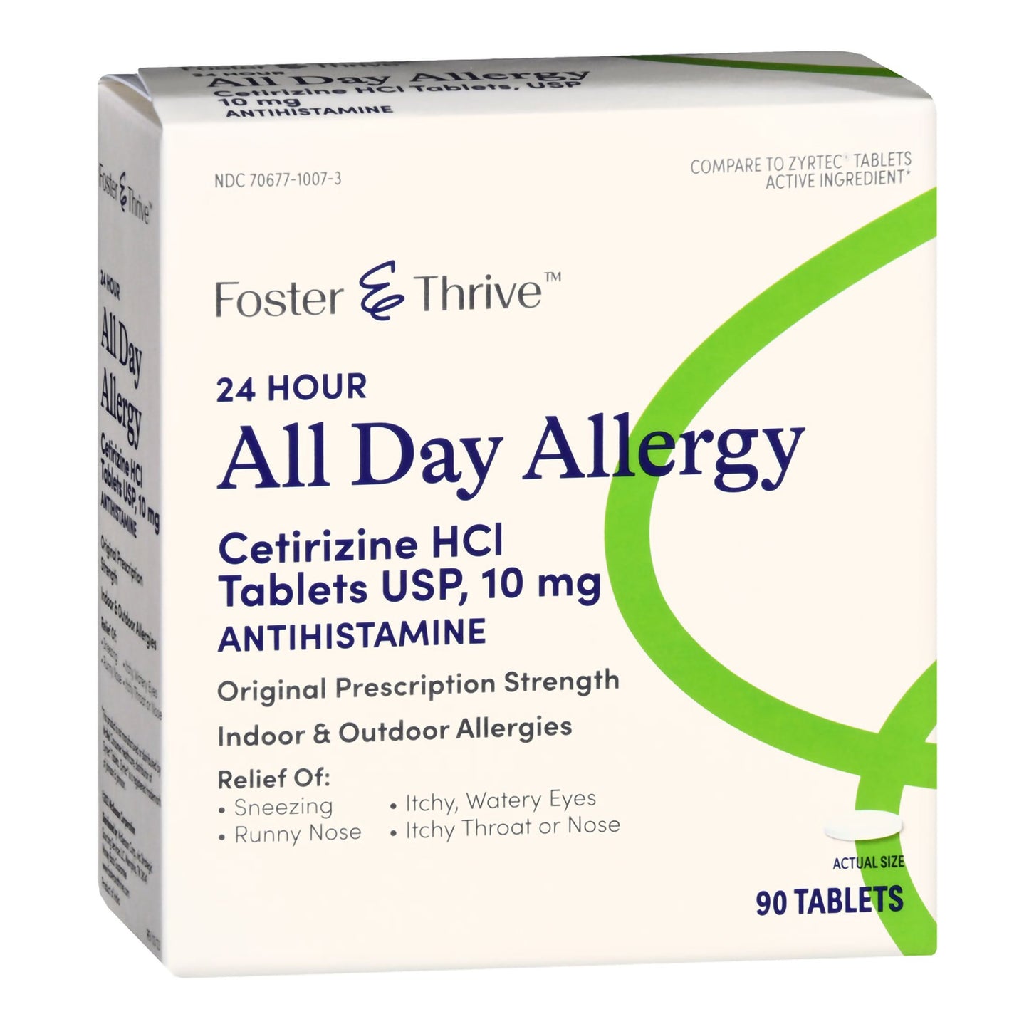 Foster & Thrive™ 24 Hour All Day Allergy Cetirizine HCl USP 10 mg Tablets