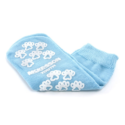 McKesson Terries Slipper Socks, Nonslip Grip Socks, Light Blue, Youth Shoe 5 – 7