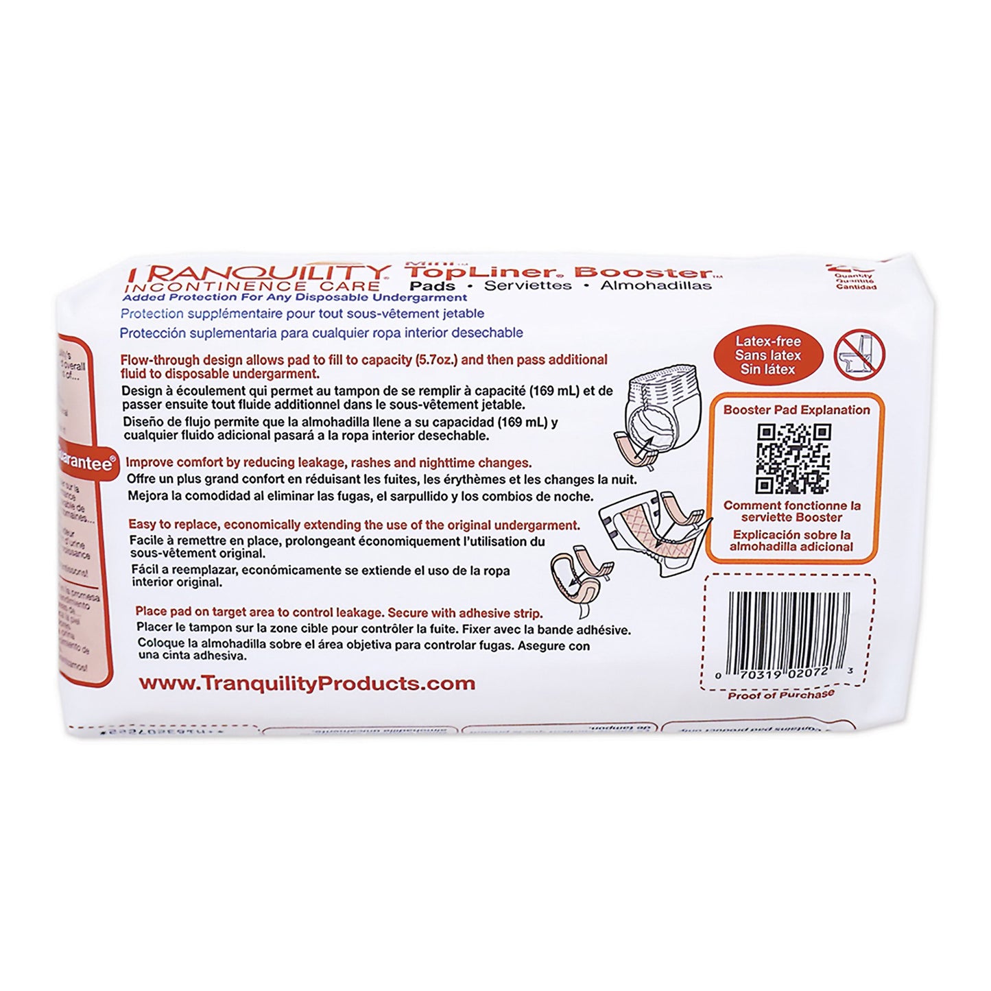 TopLiner™ Mini Incontinence Booster Pad, 2¾ x 10½ Inch