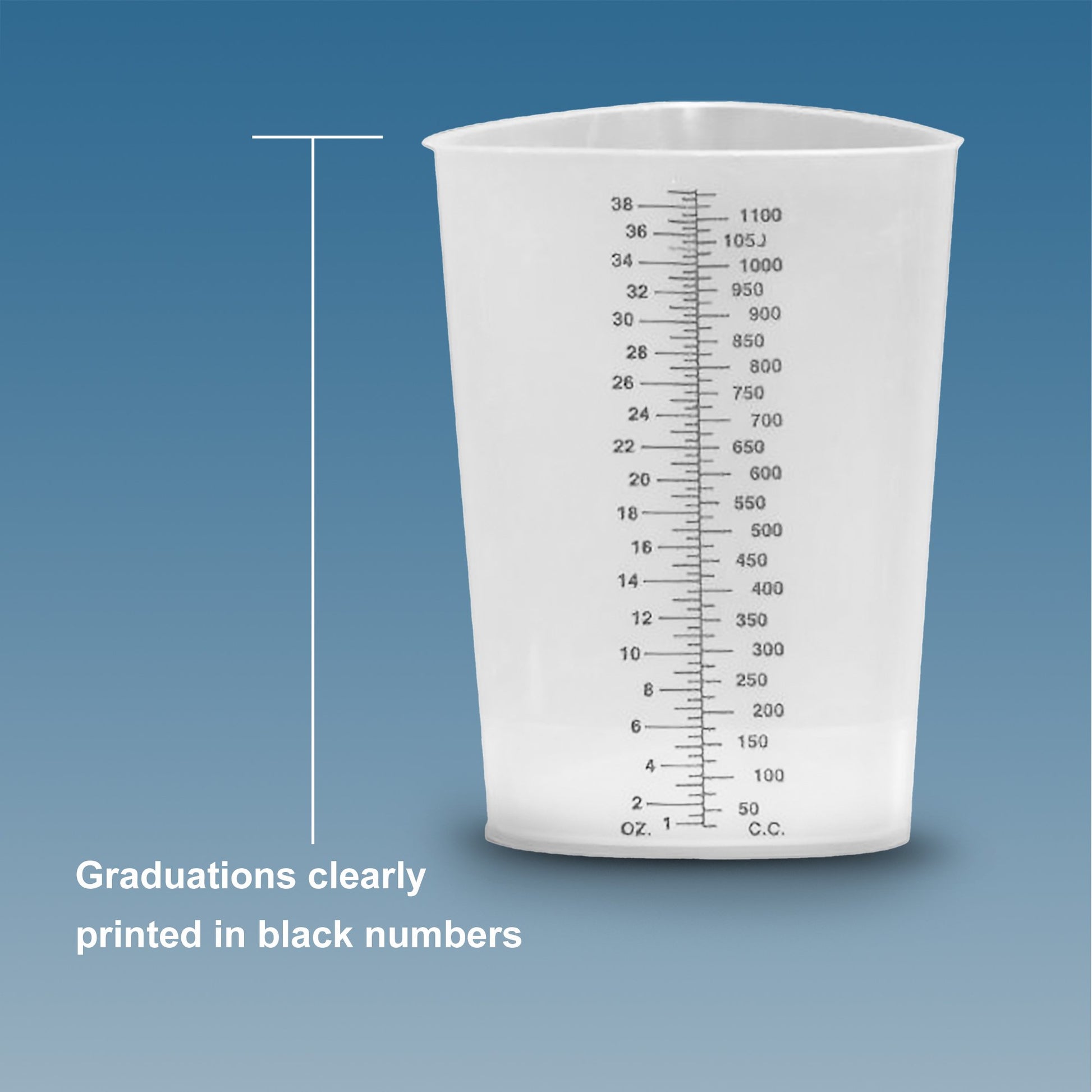 Plasti-Grad Graduated Beaker, 1,200 mL by Plasti-Products product image - view 3
