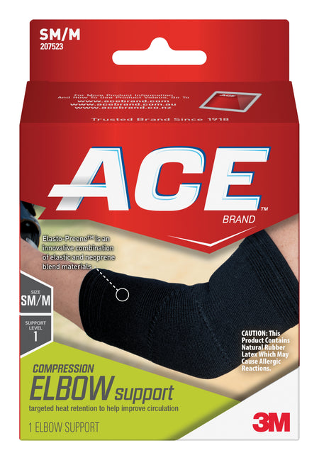 3M 207523 Ace Elbow Support, Left or Right Small/Medium, Black