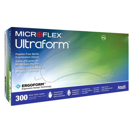 Microflex UF-524-L Ultraform Nitrile Exam Glove, Large, Blue