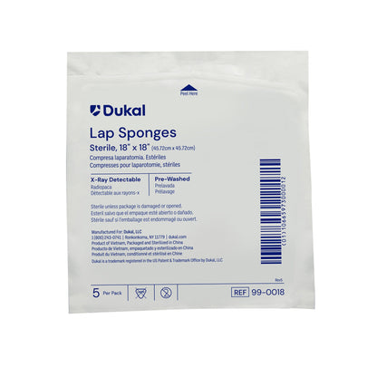 Dukal X-Ray Detectable Surgical Laparotomy Sponge, 18 x 18 Inch