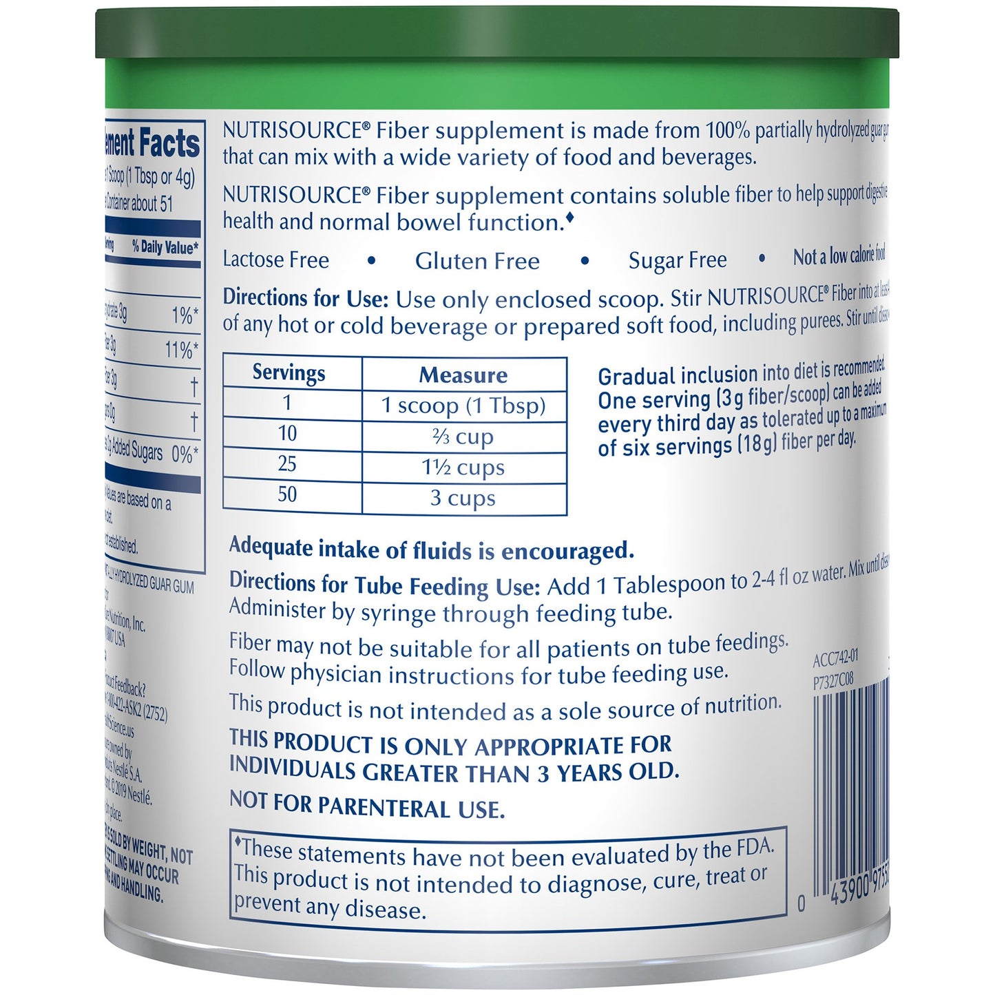 Nutrisource® Fiber Supplement, 7.2-ounce canister