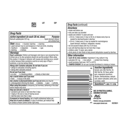 Pepto Bismol® Bismuth Subsalicylate Anti-Diarrheal