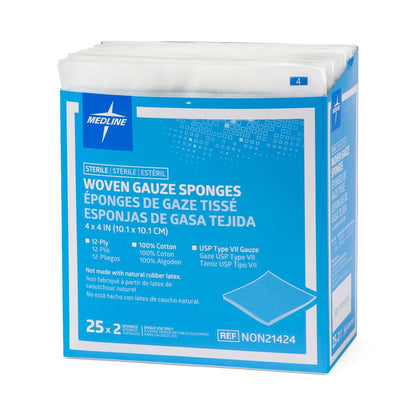 Sterile USP Type VII Gauze Sponge, 4 x 4 Inch, 12-Ply