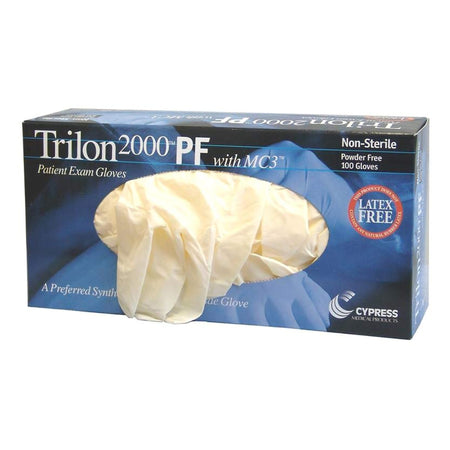 McKesson 25-990 Trilon 2000 PF with MC3 Stretch Vinyl Exam Glove, Extra Large, Ivory