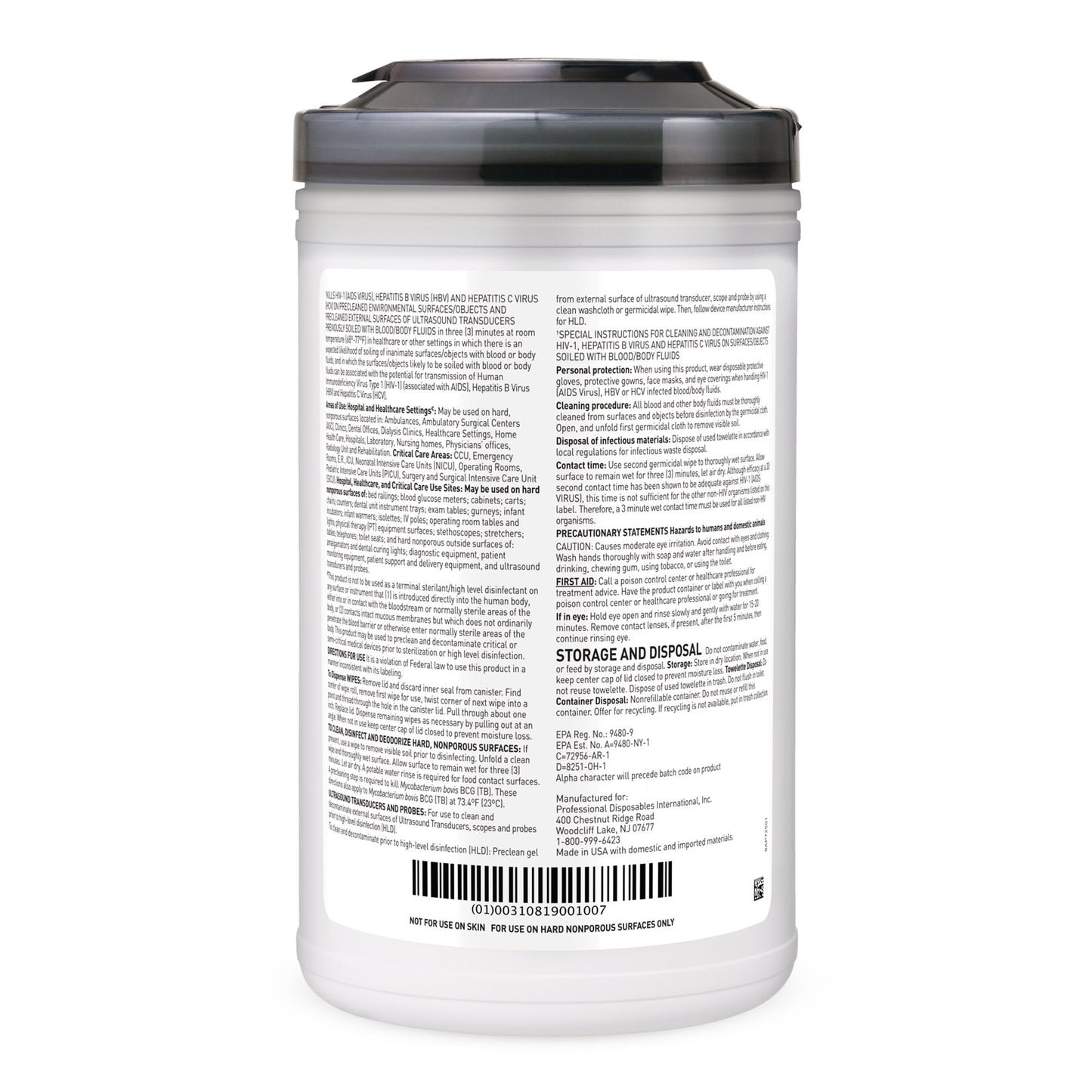 Sani-Cloth® AF3 Germicidal Extra Large Disinfectant Wipes, Canister, 75 ct.