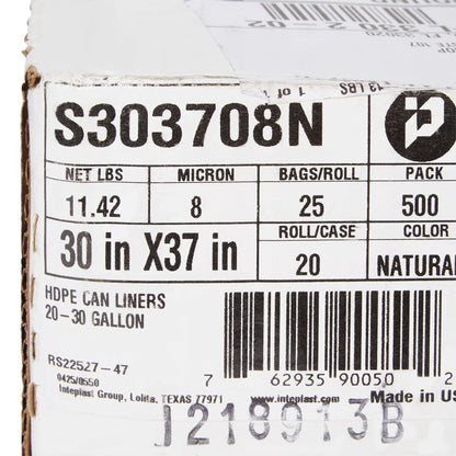 McKesson Light Duty Clear Trash Bags, 30 gal, 8 Mic