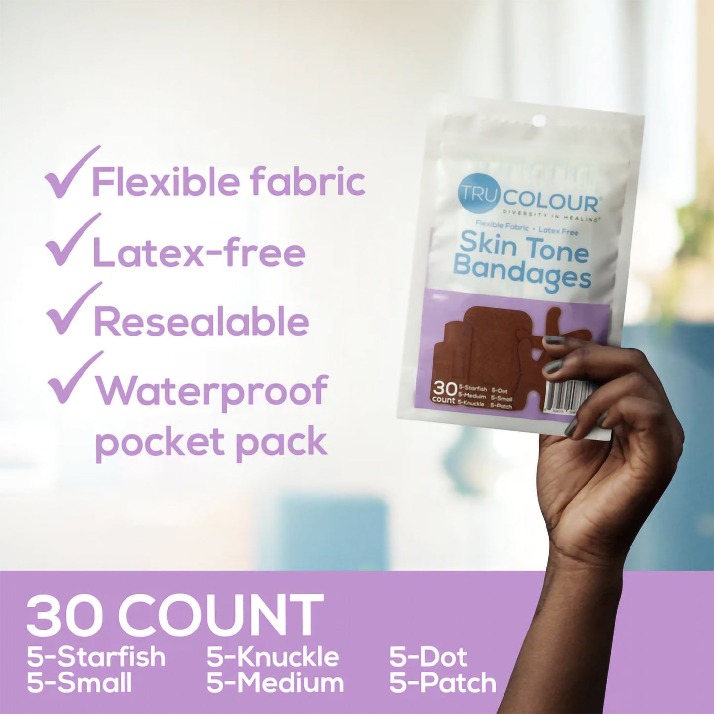TruColour® Dark Brown Adhesive Strips, Assorted Shapes and Sizes