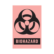 Timemed Pre-Printed Label, Biohazard, 2 x 3 Inch