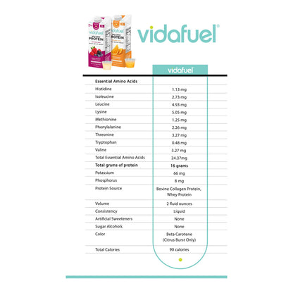 Vidafuel Wellness Protein Drink with Collagen and Whey, Orange Burst Flavor