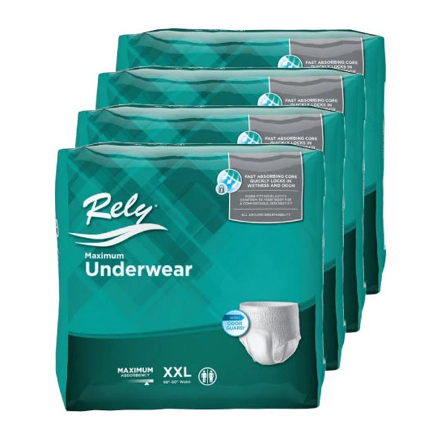Absorbent Underwear Rely® Maximum Pull On with Tear Away Seams Adult 2X-Large Unisex Disposable Heavy Absorbency